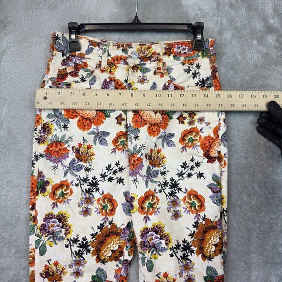 Pilcro High-Rise Cigarette Jeans Womens 27 Floral Print Skinny Stretch Denim - Picture 11 of 13